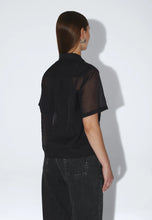 Cargar imagen en el visor de la galería, camisa-mujer-negra-transparente-manga-corta-hollow-shirt-dr-denim-arbol-shop