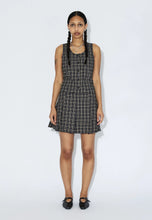 Load image into Gallery viewer, mini-falda-tablas-mujer-cuadros-negro-beige-estilo-colegial-arbol-shop