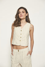 Cargar imagen en el visor de la galería, Chaleco rayas diplomáticas BEIGE