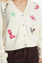 Cargar imagen en el visor de la galería, Cárdigan bordado BLANCO