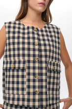 Cargar imagen en el visor de la galería, Chaleco a cuadros NEGRO