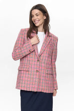 Load image into Gallery viewer, blazer-tweed-mujer-rosa-fucsia-multicolor-americana-estructurada-arbol-shop