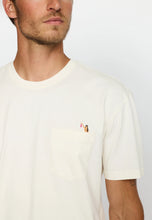 Cargar imagen en el visor de la galería, camiseta-algodon-hombre-blanca-cuello-puños-verdes-estilo-retro-arbol-shop