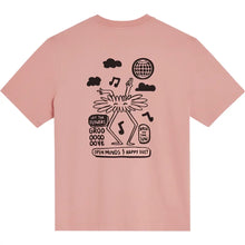 Cargar imagen en el visor de la galería, camiseta-algodon-organico-rosa-ilustracion-groove-bask-in-the-sun-arbol-shop