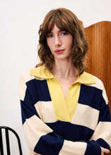 Cargar imagen en el visor de la galería, Jersey polo rayas MARINO