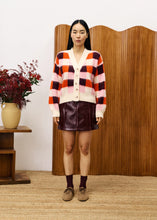 Cargar imagen en el visor de la galería, cardigan-oversize-punto-cuadros-gingham-rosa-naranja-granate-mujer-arbol-shop