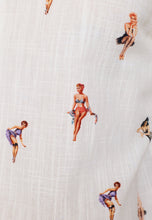 Cargar imagen en el visor de la galería, Camisa estampado pin up blanco