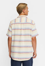 Cargar imagen en el visor de la galería, Camisa manga corta rayas horizontales crema