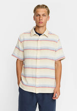 Cargar imagen en el visor de la galería, Camisa manga corta rayas horizontales crema