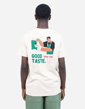 Cargar imagen en el visor de la galería, camiseta-hombre-algodon-organico-crema-ilustracion-espalda-good-taste-arbol-shop