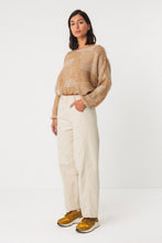 Cargar imagen en el visor de la galería, pantalon-pana-fina-algodon-organico-mujer-color-beige-crema-sostenible-arbol-shop