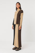 Cargar imagen en el visor de la galería, jersey-cuello-alto-azul-estampado-geometrico-crema-motas-colores-arbol-shop-algodon-organico