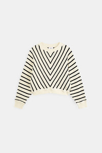 Jersey de rayas caladas BLANCO