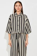 Load image into Gallery viewer, Blusa abotonada a rayas NEGRO
