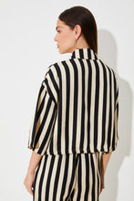 Load image into Gallery viewer, Blusa abotonada a rayas NEGRO
