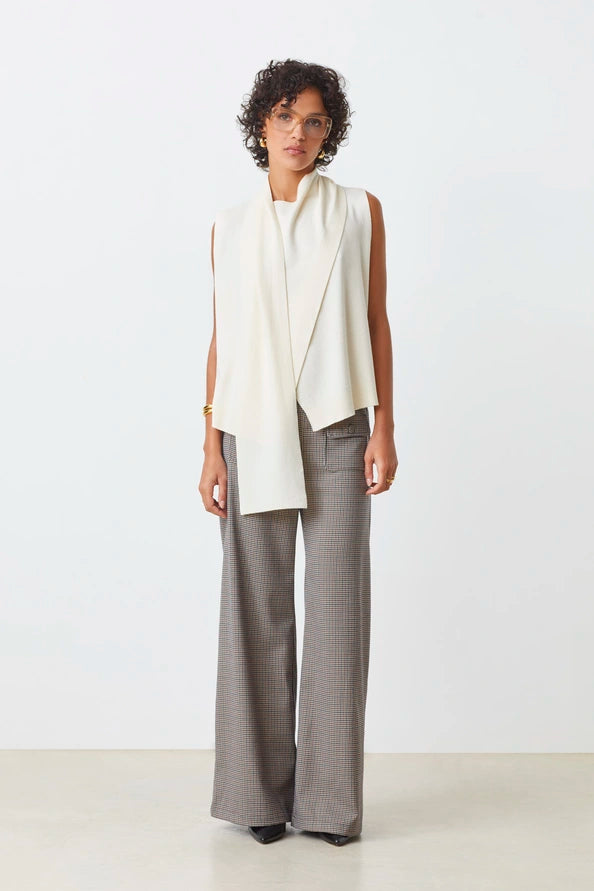 Pantalón pata de gallo MARRÓN