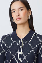 Cargar imagen en el visor de la galería, Polo tejido con diseño geométrico AZUL
