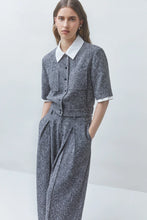 Load image into Gallery viewer, Blusa de manga corta pedrería Gris
