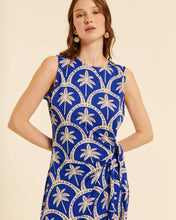 Load image into Gallery viewer, Vestido largo anudado palmeras Azul
