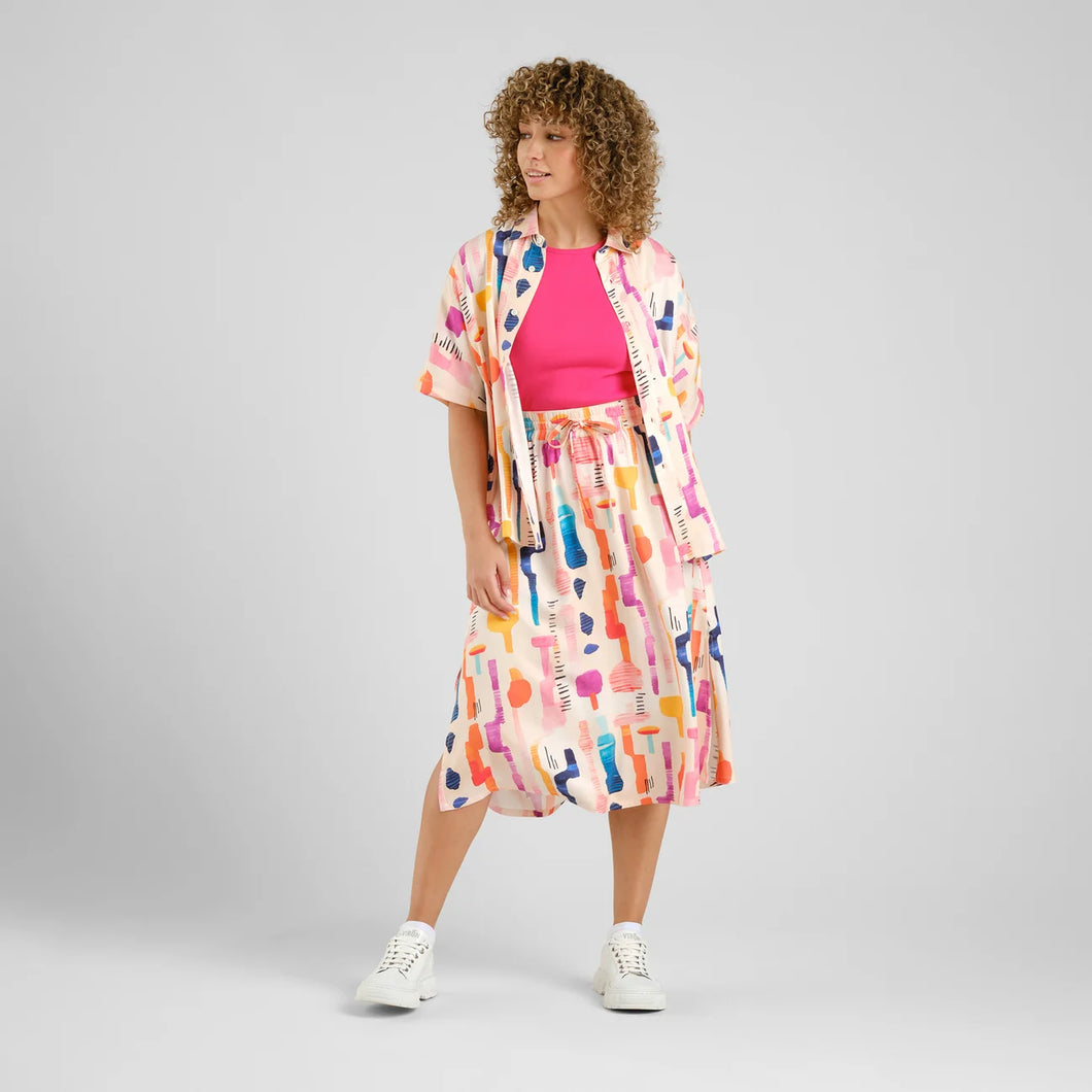 Falda ligera estampada MULTICOLOR