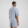 Camisa manga corta estampado azul
