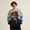 Jersey estampado hombre con pipa multicolor
