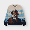 Jersey estampado hombre con pipa multicolor