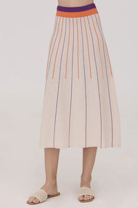 Falda midi BLANCO