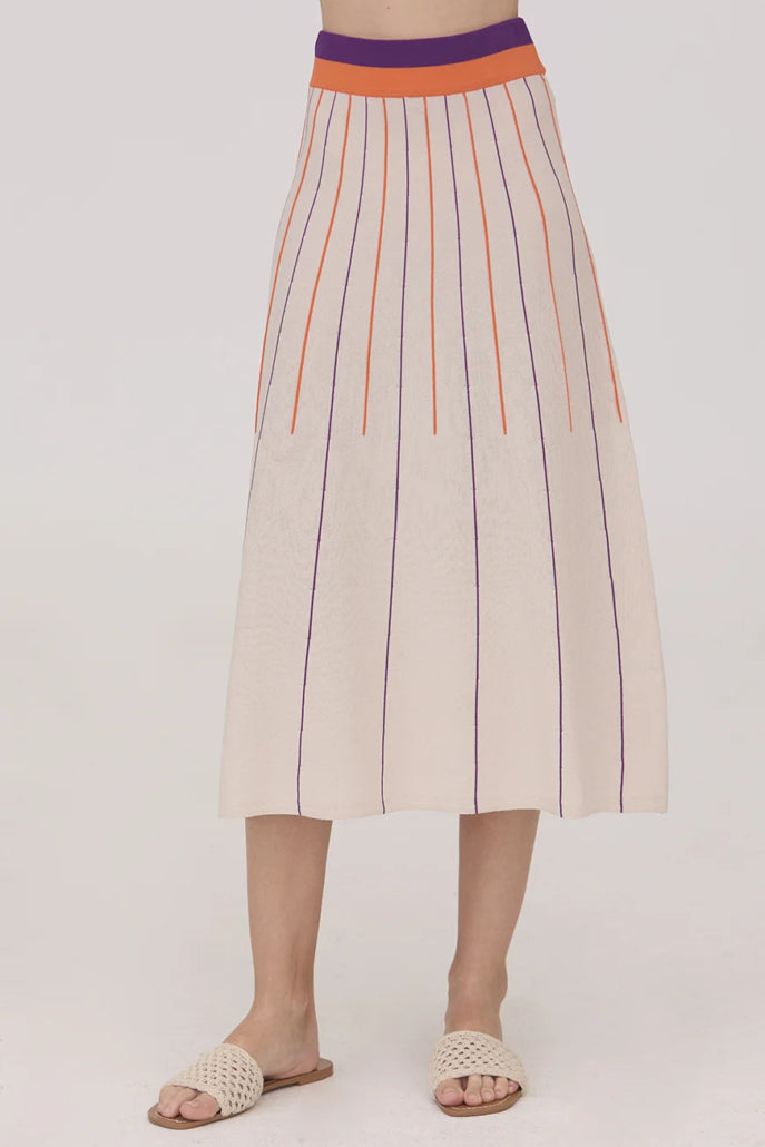 Falda midi BLANCO