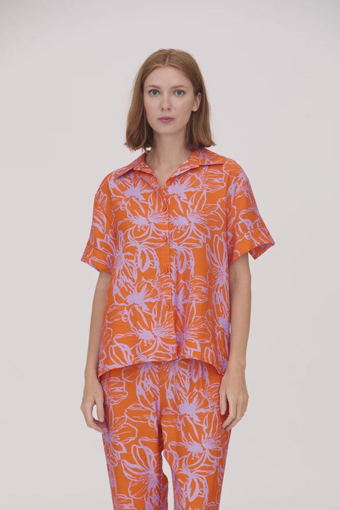 Camisa estampada NARANJA