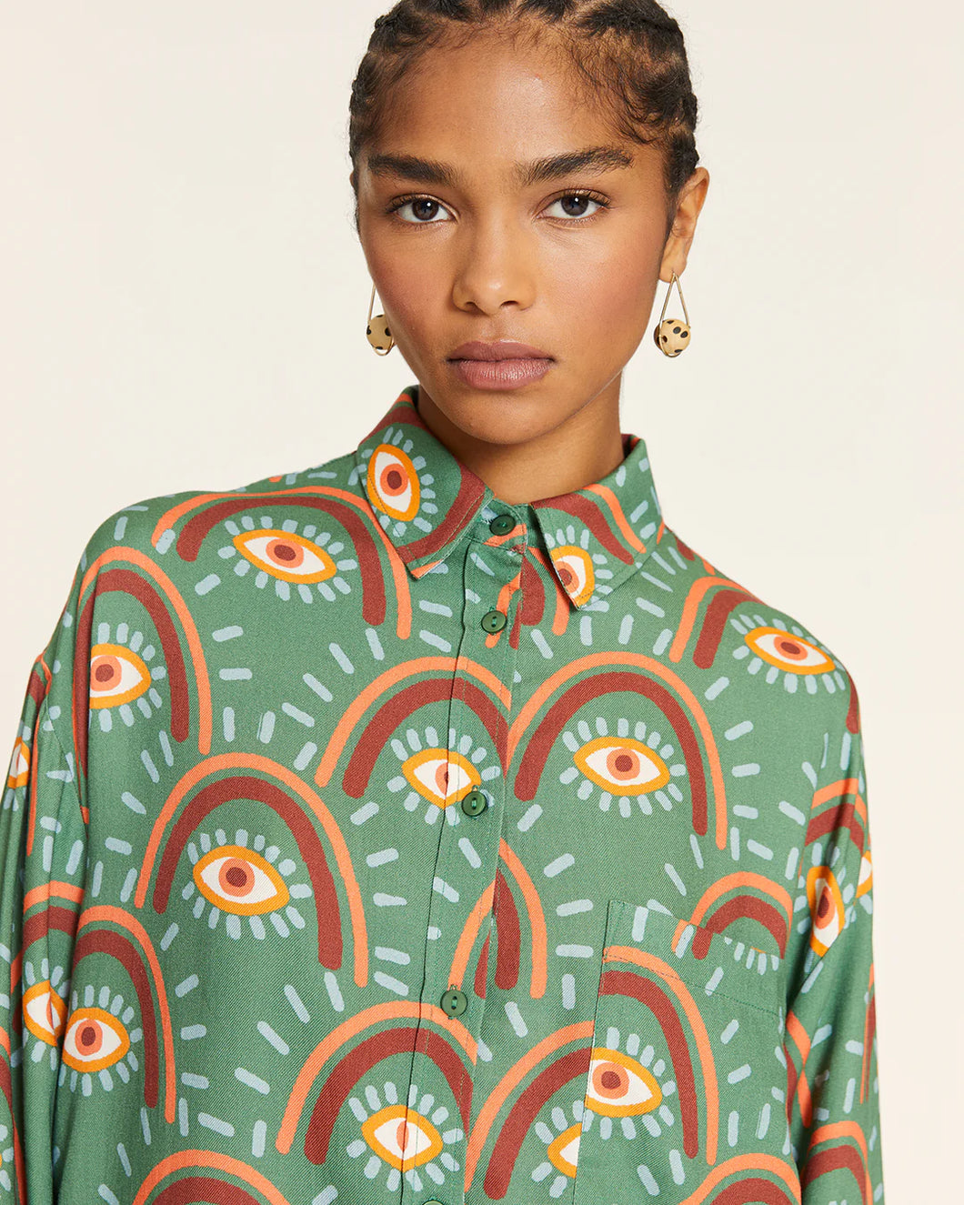 Camisa mangas rectas VERDE