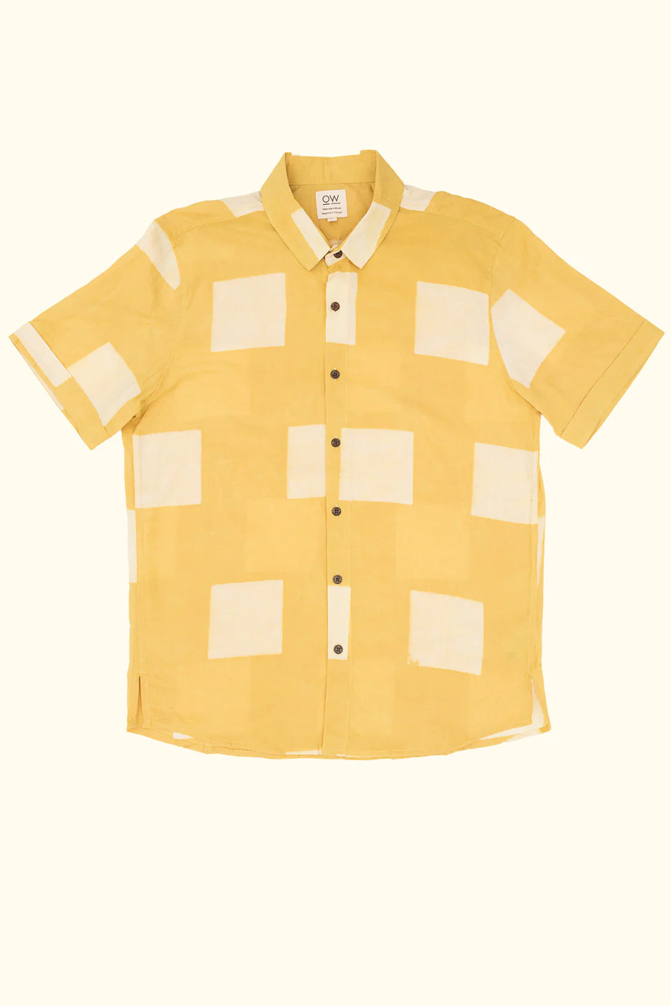 Camisa estampada a mano AMARILLO