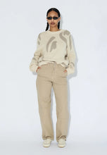 Load image into Gallery viewer, jersey-jacquard-algodon-hombre-mujer-ecru-diseno-grafico-abstracto-dr-denim-arbol-shop
