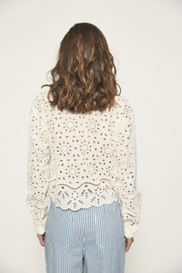 Camisa perforada BLANCO