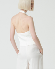 Cargar imagen en el visor de la galería, Chaleco cuello halter BLANCO
