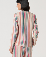 Load image into Gallery viewer, Blazer de lino de rayas MULTICOLOR
