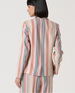 Blazer de lino de rayas MULTICOLOR