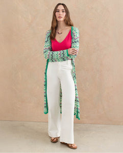 Cárdigan largo tricot VERDE