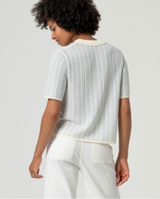 Cargar imagen en el visor de la galería, Cárdigan cuello polo BLANCO
