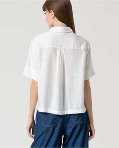 Camisa corta satinada BLANCO