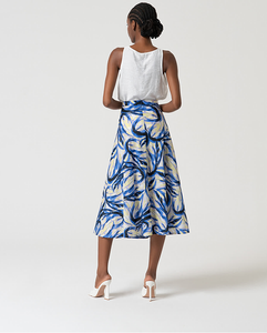 Falda midi AZUL