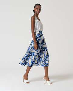Falda midi AZUL