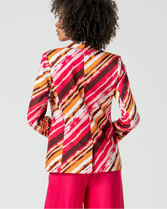 Blazer satinada cruzada FUCSIA
