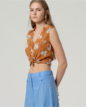 Cargar imagen en el visor de la galería, Pantalón amplio algodón tobillo Azul CLARO
