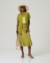 Load image into Gallery viewer, Falda globo algodón estampado Verde
