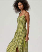 Cargar imagen en el visor de la galería, Vestido largo tirantes Rayas verde Multi
