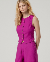 Cargar imagen en el visor de la galería, Pantalón amplio lino ligero Fucsia
