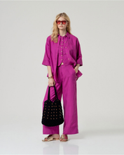Cargar imagen en el visor de la galería, Pantalón amplio lino ligero Fucsia
