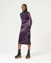 Load image into Gallery viewer, Vestido midi elástico MORADO
