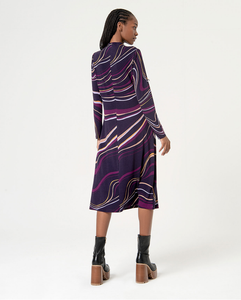 Vestido midi elástico MORADO